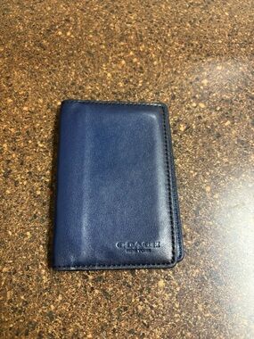 Coach Navy Leather/Card Holder